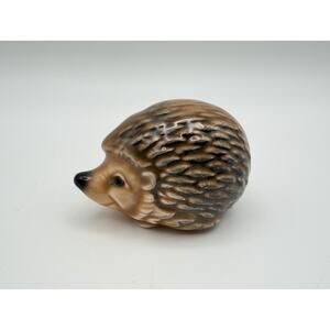 Goebel Hedgehog Figurine 1.5” Small Brown Glazed Porcelain Made in West Germany